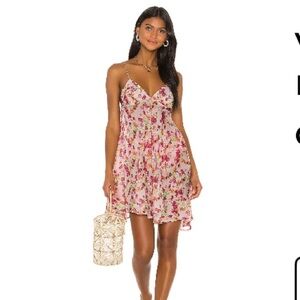 LPA Floral Mini Dress in Peach